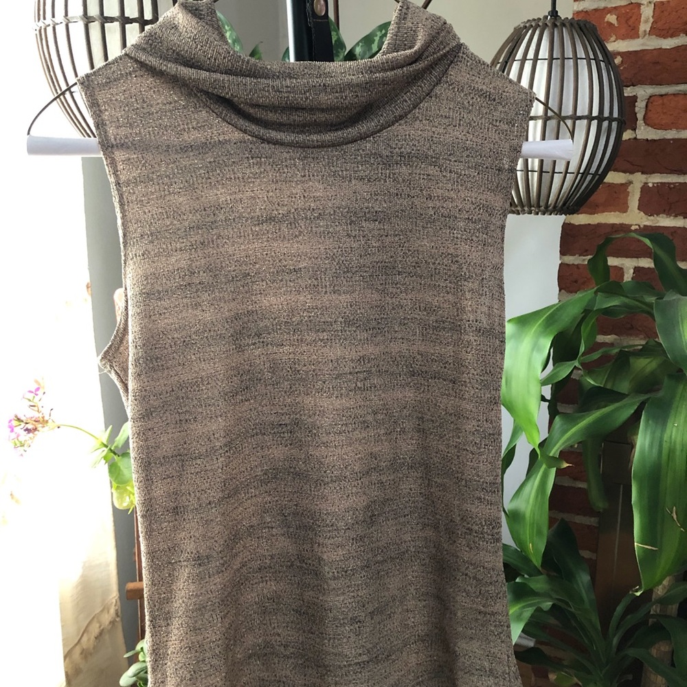 MYO Cowl-Neck Gold Sleeveless Top